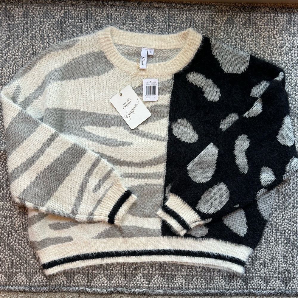 ELAN | Bloomingdale’s Mixed Animal Print Sweater - Small - Picture 4 of 16